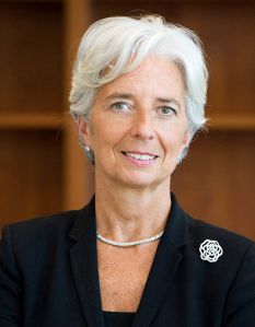 Christine LaGarde. From Wikipedia http://en.wikipedia.org/wiki/File:Lagarde,_Christine_%28official_portrait_2011%29.jpg